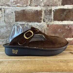 Alegria Classic Capt Corduroy Brown Mule Slip On Wedge Sz Sz 10**